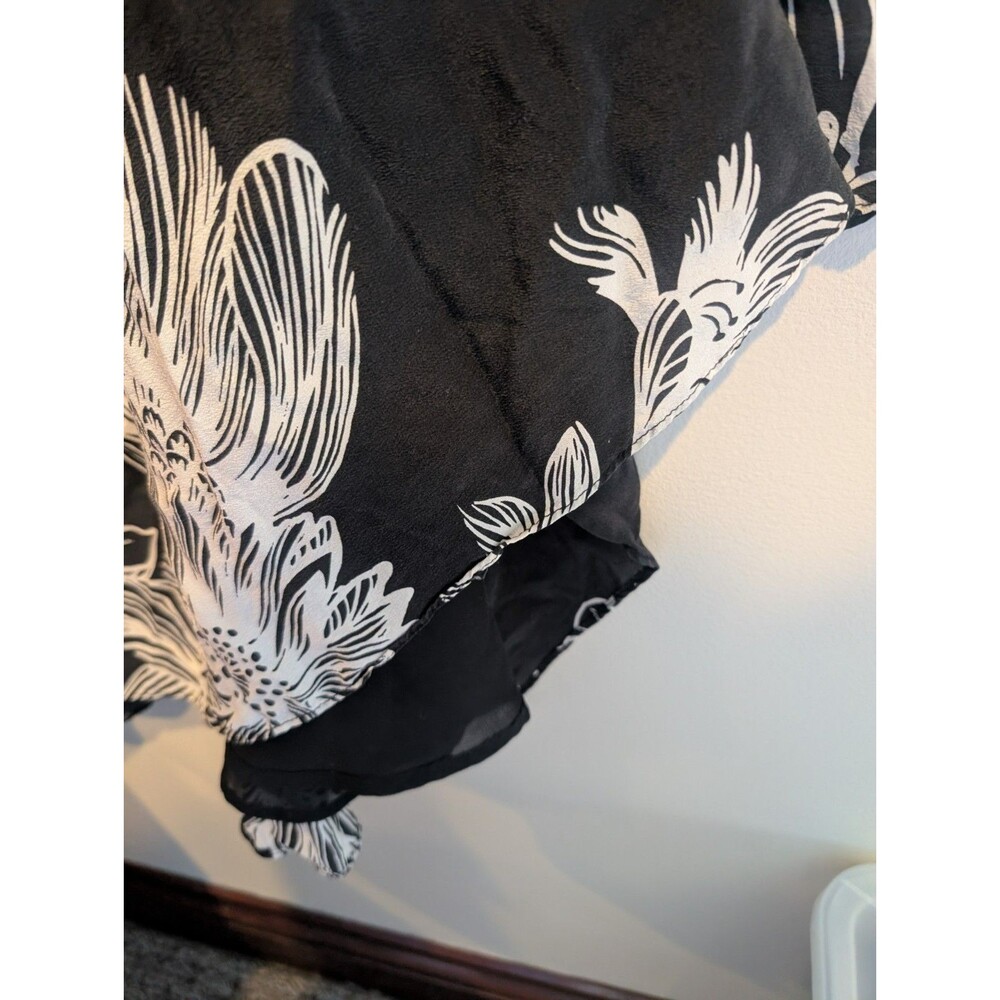 EUC L Larkhill Swing Dress Maeve Anthropologie Silk Black Floral Sleevless Lined - Picture 5 of 6